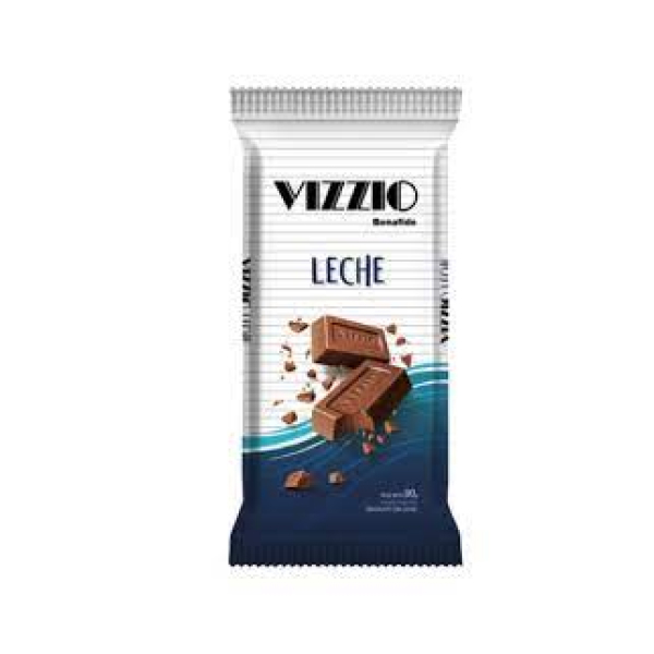 TABLETA VIZZIO LECHE DE 90 GRS POR 12 UNIDADES