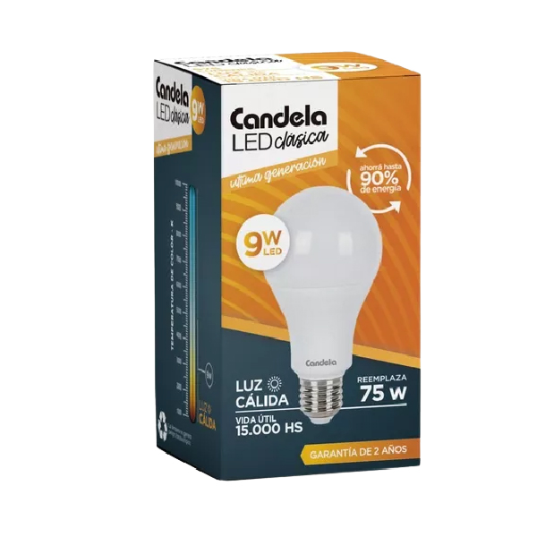 LAMPARA LED 9W CALIDA POR 5 UNIDADES