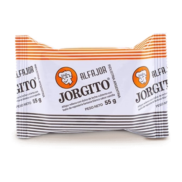 ALFAJOR JORGITO BLANCO POR 50 GRS