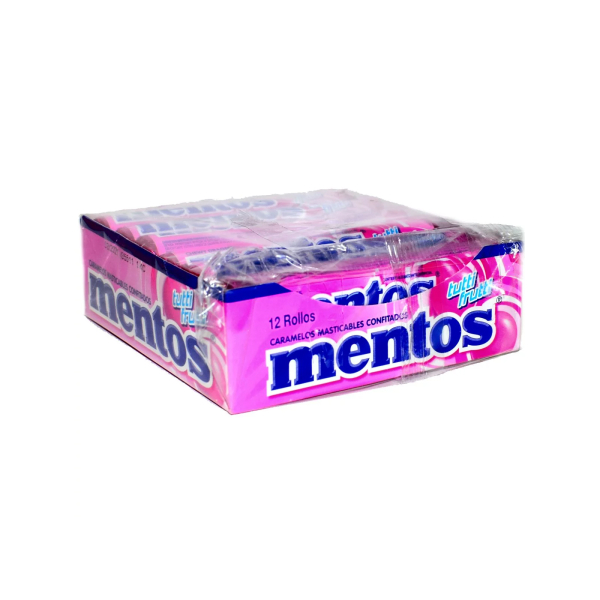 MENTOS TUTTI FRUTTI POR 12 UNIDADES