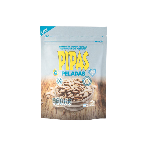 PIPAS PELADAS SIN SAL POR 180 GRS.