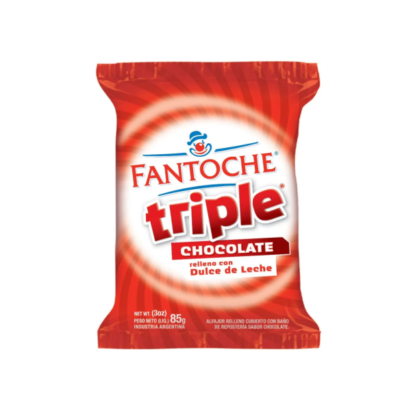 ALFAJOR FANTOCHE TRIPLE LECHE DE 85 GRS POR 12 UNIDADES