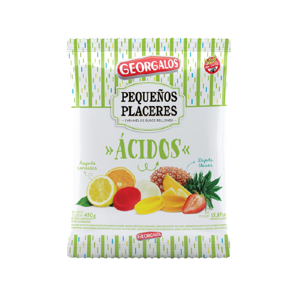 CARAMELO ACIDO FRUTAL POR 450 GRS.