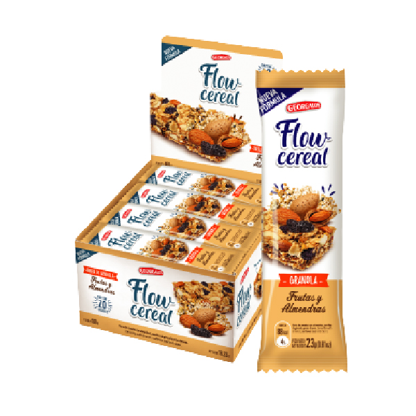 FLOW CEREAL FRUTAS/ALMEN POR 20 UNIDADES