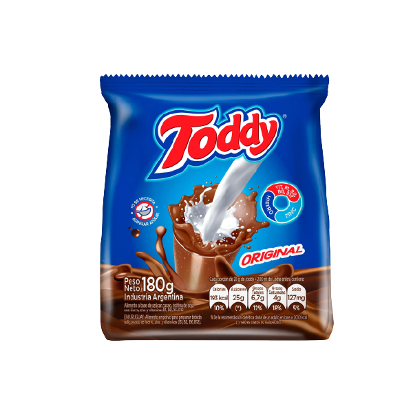 TODDY  CACAO ORIGINAL POR 180 GRS.