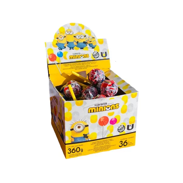 CHUPETIN MINIONS DE 10 GRS POR 36 UNIDADES